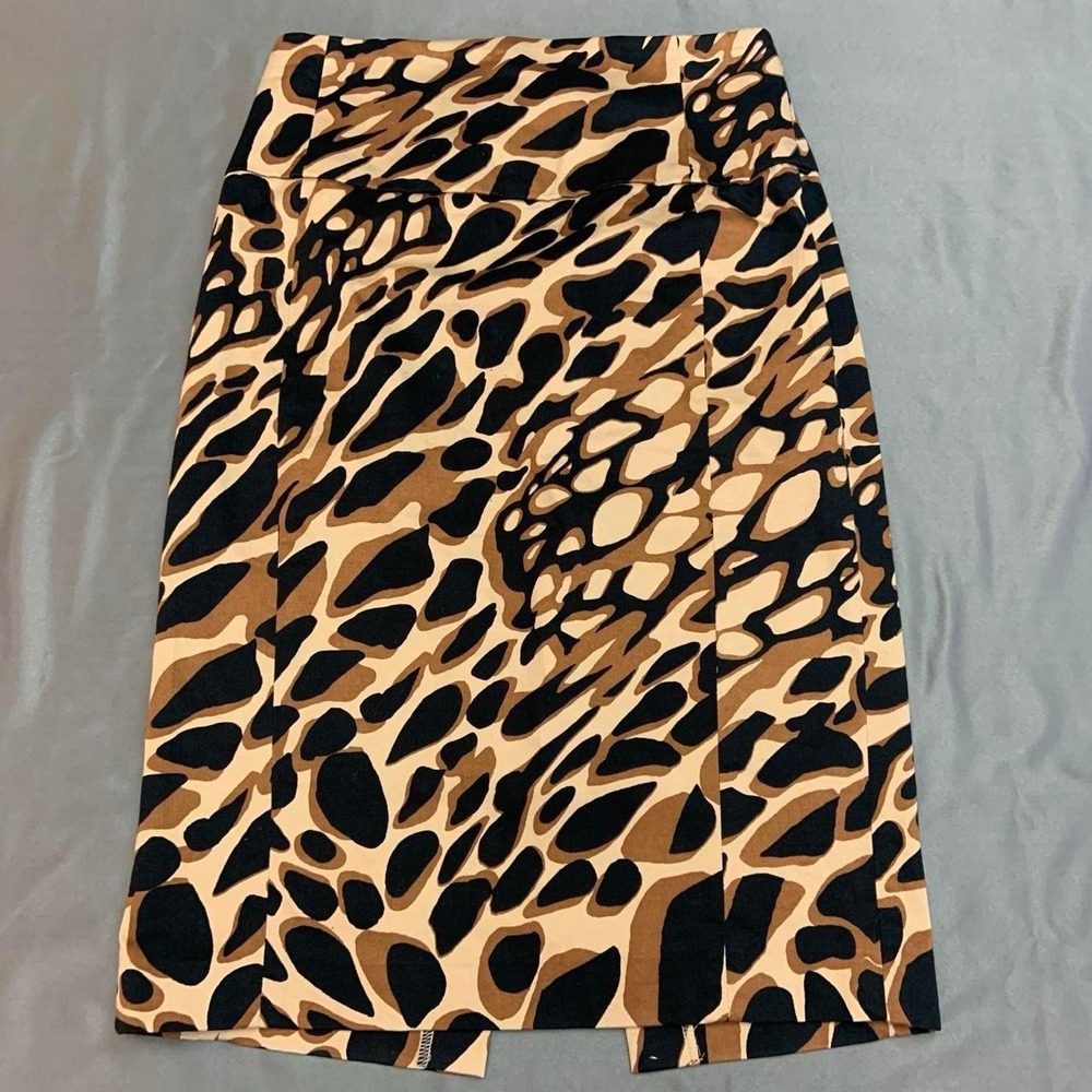 Express Design Studion Leopard Print Pencil Skirt 2 Vintage Y2K Workwear Mini